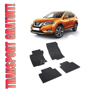 Set 4 covorase Nissan X-Trail 2014-2021, din cauciuc 100%, compatibile cu autoturismul NISSAN X-Trail