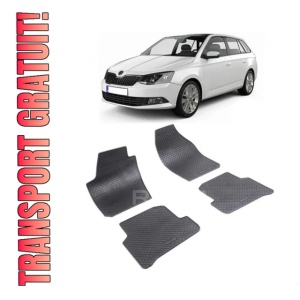 Set 4 covorase pentru Skoda Fabia Iii 2014-2021, cauciuc 100%, CRI-FLO