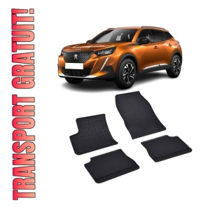 Set 4 covorase Peugeot E-2008 2020-prezent, din cauciuc 100%, compatibile cu autoturismul PEUGEOT e-2008