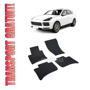 Set 4 covorase Porsche Cayenne 2010-2017, din cauciuc 100%, compatibile cu autoturismul PORSCHE Cayenne