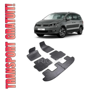 Set 4 covorase Seat Alhambra 7M 2010-2022, din cauciuc 100%, compatibile cu autoturismul SEAT Alhambra
