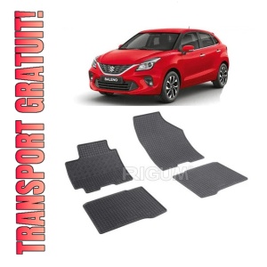 Set 4 covorase Suzuki Baleno 2016-prezent, din cauciuc 100%, compatibile cu autoturismul SUZUKI Baleno