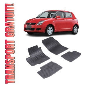 Set 4 covorase Suzuki Swift 2005-2010, din cauciuc 100%, compatibile cu autoturismul SUZUKI Swift