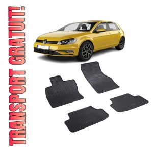 Set 4 covorase Volkswagen Golf Viii Hatchback 2020-prezent, din cauciuc 100%, compatibile cu autoturismul Volkswagen Golf