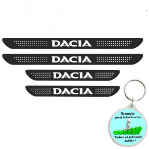 Set 4 protectii praguri auto autoadezive Dacia model 3 si breloc Succes, accesorii pentru autoturismul tau - masina v249012