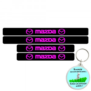 Set 4 protectii praguri auto autoadezive Mazda si breloc Succes, accesorii pentru autoturismul tau - masina v246814