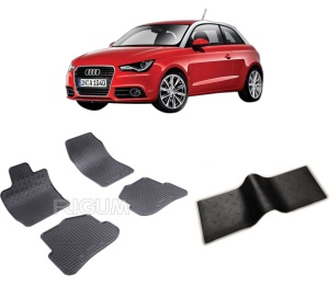 Set 5 covorase AUDI A1 8X din 09.2010-05.2018, cu covoras tunel median, CAROSERIE HATCHBACK, Presuri cauciuc 100%, compatibil cu autoturismul AUDI A1 8X, Rigum - Img 2