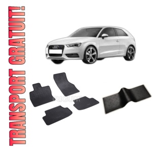 Set 5 covorase AUDI A3 8V din 08.2012-03.2020, cu covoras tunel median, CAROSERIE SPORTBACK, Presuri cauciuc 100%, compatibil cu autoturismul AUDI A3 8V, Rigum