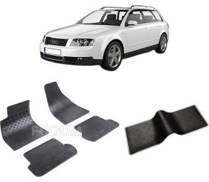 Set 5 covorase AUDI A4 B6 din 11.2001-10.2004, cu covoras tunel median, CAROSERIE COMBI, Presuri cauciuc 100%, compatibil cu autoturismul AUDI A4 B6, Rigum - Img 2