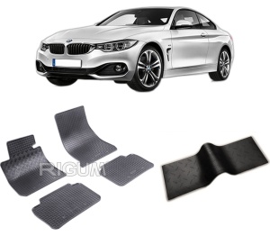 Set 5 covorase BMW SERIA 4 F32 din 10.2013-09.2020, cu covoras tunel median, CAROSERIE COUPE, Presuri cauciuc 100%, compatibil cu autoturismul BMW SERIA 4 F32, Rigum - Img 2