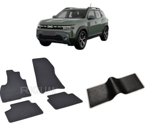 Set 5 covorase DACIA DUSTER III MHEV din 06.2024-PREZENT, cu covoras tunel median, CAROSERIE SUV, Presuri cauciuc 100%, compatibil cu autoturismul DACIA DUSTER III MHEV, Rigum - Img 2