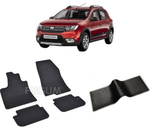 Set 5 covorase DACIA SANDERO STEPWAY SANDERO III STEPWAY din 01.2021-PREZENT, cu covoras tunel median, CAROSERIE HATCHBACK, Presuri cauciuc 100%, compatibil cu autoturismul DACIA SANDERO STEPWAY SANDERO III STEPWAY, Rigum - Img 2