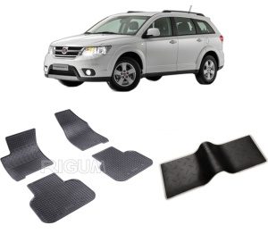 Set 5 covorase FIAT FREEMONT din 08.2011-2016, cu covoras tunel median, CAROSERIE SUV, Presuri cauciuc 100%, compatibil cu autoturismul FIAT FREEMONT, Rigum - Img 2