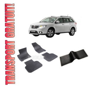 Set 5 covorase FIAT FREEMONT din 08.2011-2016, cu covoras tunel median, CAROSERIE SUV, Presuri cauciuc 100%, compatibil cu autoturismul FIAT FREEMONT, Rigum