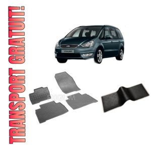 Set 5 covorase FORD GALAXY III din 09.2015-PREZENT, cu covoras tunel median, CAROSERIE VAN, Presuri cauciuc 100%, compatibil cu autoturismul FORD GALAXY III, Rigum