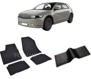 Set 5 covorase HYUNDAI IONIQ 5 din 2021-PREZENT, cu covoras tunel median, CAROSERIE HATCHBACK, Presuri cauciuc 100%, compatibil cu autoturismul HYUNDAI IONIQ 5, Rigum - Img 2
