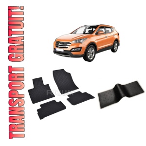 Set 5 covorase HYUNDAI SANTA FE IV FACELIFT din 11.2020-PREZENT, cu covoras tunel median, CAROSERIE SUV, Presuri cauciuc 100%, compatibil cu autoturismul HYUNDAI SANTA FE IV FACELIFT, Rigum