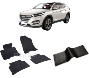 Set 5 covorase HYUNDAI TUCSON III din 07.2015-09.2020, cu covoras tunel median, CAROSERIE SUV, Presuri cauciuc 100%, compatibil cu autoturismul HYUNDAI TUCSON III, Rigum - Img 2