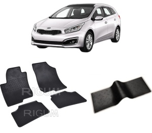 Set 5 covorase KIA CEED I din 09.2007-08.2012, cu covoras tunel median, CAROSERIE COMBI, Presuri cauciuc 100%, compatibil cu autoturismul KIA CEED I, Rigum - Img 2