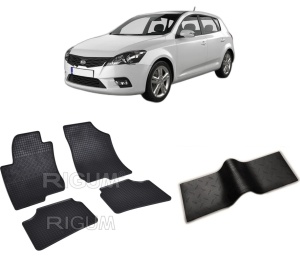 Set 5 covorase KIA CEED I din 2007-04.2012, cu covoras tunel median, CAROSERIE HATCHBACK, Presuri cauciuc 100%, compatibil cu autoturismul KIA CEED I, Rigum - Img 2