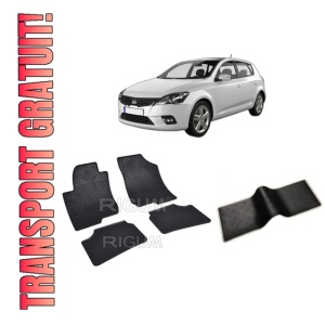 Set 5 covorase KIA CEED I din 2007-04.2012, cu covoras tunel median, CAROSERIE HATCHBACK, Presuri cauciuc 100%, compatibil cu autoturismul KIA CEED I, Rigum