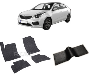 Set 5 covorase KIA RIO IV din 02.2017-PREZENT, cu covoras tunel median, CAROSERIE HATCHBACK, Presuri cauciuc 100%, compatibil cu autoturismul KIA RIO IV, Rigum - Img 2