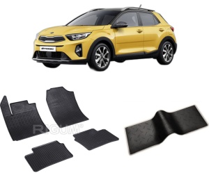 Set 5 covorase KIA STONIC din 10.2017-PREZENT, cu covoras tunel median, CAROSERIE SUV INCLUSIV FACELIFT, Presuri cauciuc 100%, compatibil cu autoturismul KIA STONIC, Rigum - Img 2