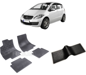 Set 5 covorase MERCEDES A-CLASS W169 din 09.2004-08.2012, cu covoras tunel median, CAROSERIE HATCHBACK, Presuri cauciuc 100%, compatibil cu autoturismul MERCEDES A-CLASS W169, Rigum - Img 2