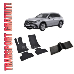 Set 5 covorase MERCEDES GLC X254 din 07.2022-PREZENT, cu covoras tunel median, CAROSERIE SUV, Presuri cauciuc 100%, compatibil cu autoturismul MERCEDES GLC X254, Rigum
