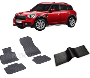 Set 5 covorase MINI COUNTRYMAN II din 02.2017-10.2023, cu covoras tunel median, CAROSERIE SUV, Presuri cauciuc 100%, compatibil cu autoturismul MINI COUNTRYMAN II, Rigum - Img 2