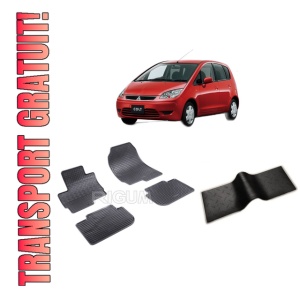 Set 5 covorase MITSUBISHI COLT ZM din 11.2008-2013, cu covoras tunel median, CAROSERIE HATCHBACK, Presuri cauciuc 100%, compatibil cu autoturismul MITSUBISHI COLT ZM, Rigum