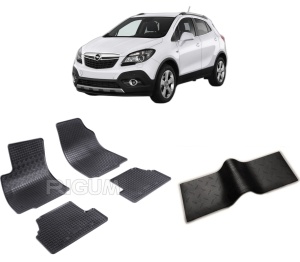 Set 5 covorase OPEL MOKKA A din 09.2012-06.2019, cu covoras tunel median, CAROSERIE SUV, Presuri cauciuc 100%, compatibil cu autoturismul OPEL MOKKA A, Rigum - Img 2