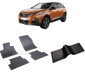 Set 5 covorase PEUGEOT 3008 II din 11.2016-11.2023, cu covoras tunel median, CAROSERIE SUV, Presuri cauciuc 100%, compatibil cu autoturismul PEUGEOT 3008 II, Rigum - Img 2