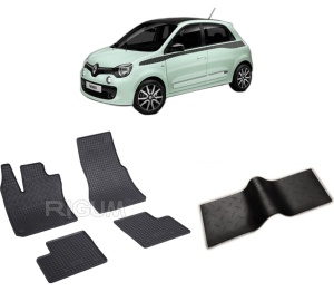 Set 5 covorase RENAULT TWINGO III din 08.2014-PREZENT, cu covoras tunel median, CAROSERIE HATCHBACK, Presuri cauciuc 100%, compatibil cu autoturismul RENAULT TWINGO III, Rigum - Img 2