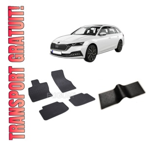 Set 5 covorase SKODA Octavia IV din 06.2020-PREZENT, cu covoras tunel median, CAROSERIE COMBI, Presuri cauciuc 100%, compatibil cu autoturismul SKODA Octavia IV, Rigum