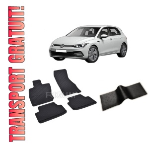 Set 5 covorase VOLKSWAGEN GOLF 8 MHEV din 11.2020-PREZENT, cu covoras tunel median, CAROSERIE HATCHBACK, Presuri cauciuc 100%, compatibil cu autoturismul VOLKSWAGEN GOLF 8 MHEV, Rigum