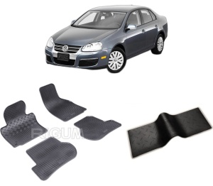 Set 5 covorase VOLKSWAGEN JETTA V din 08.2005-2011, cu covoras tunel median, CAROSERIE SEDAN, Presuri cauciuc 100%, compatibil cu autoturismul VOLKSWAGEN JETTA V, Rigum - Img 2