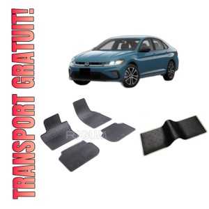 Set 5 covorase VOLKSWAGEN JETTA VII FACELIFT din 2022-PREZENT, cu covoras tunel median, CAROSERIE SEDAN, Presuri cauciuc 100%, compatibil cu autoturismul VOLKSWAGEN JETTA VII FACELIFT, Rigum