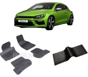 Set 5 covorase VOLKSWAGEN SCIROCCO III din 06.2008-2017, cu covoras tunel median, CAROSERIE COUPE, Presuri cauciuc 100%, compatibil cu autoturismul VOLKSWAGEN SCIROCCO III, Rigum - Img 2