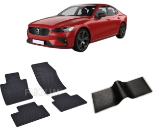 Set 5 covorase VOLVO S60 III din 10.2018-PREZENT, cu covoras tunel median, CAROSERIE SEDAN, Presuri cauciuc 100%, compatibil cu autoturismul VOLVO S60 III, Rigum - Img 2