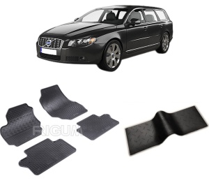Set 5 covorase VOLVO V 70 III din 09.2007-2016, cu covoras tunel median, CAROSERIE COMBI, Presuri cauciuc 100%, compatibil cu autoturismul VOLVO V 70 III, Rigum - Img 2