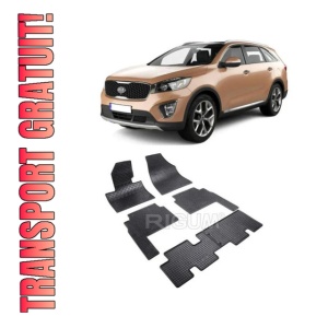 Set 6 covorase Kia Sorento 7M 2009-2015, din cauciuc 100%, compatibile cu autoturismul KIA Sorento