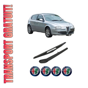 Set brat stergator spate cu lamela pentru ALFA ROMEO 147 (937_) din 2001-2010, pentru spate, din cauciuc siliconat rezistent, 4 stickere auto ALFA ROMEO