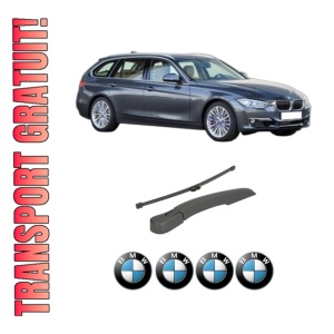 Set brat stergator spate cu lamela pentru BMW Seria 3 Touring (F31) din 2012-2019, pentru spate, din cauciuc siliconat rezistent, 4 stickere auto BMW Seria