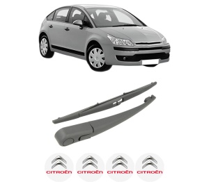 Set brat stergator spate cu lamela pentru CITROEN C4 I (LC_) din 2004-2011, pentru spate, din cauciuc siliconat rezistent, 4 stickere auto CITROEN v2382