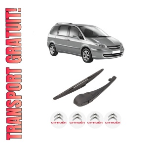 Set brat stergator spate cu lamela pentru CITROEN C8 (EA_, EB_) din 2002-2012, pentru spate, din cauciuc siliconat rezistent, 4 stickere auto CITROEN