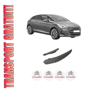 Set brat stergator spate cu lamela pentru CITROEN DS5 din 2011-2015, pentru spate, din cauciuc siliconat rezistent, 4 stickere auto CITROEN