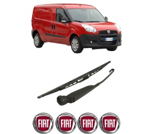 Set brat stergator spate cu lamela pentru FIAT DOBLO Cargo (263_) din 2010-2023, pentru spate, din cauciuc siliconat rezistent, 4 stickere auto FIAT v2077
