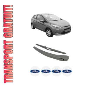 Set brat stergator spate cu lamela pentru FORD FIESTA VI (CB1, CCN) din 2008-2018, pentru spate, din cauciuc siliconat rezistent, 4 stickere auto FORD