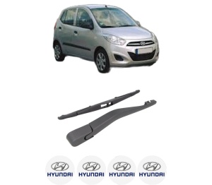 Set brat stergator spate cu lamela pentru HYUNDAI i10 I (PA) din 2008-2013, pentru spate, din cauciuc siliconat rezistent, 4 stickere auto HYUNDAI v1844